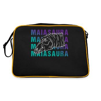 Maiasaura Portrait Art Vintage Gift - Retro Bag - black/gold - Back