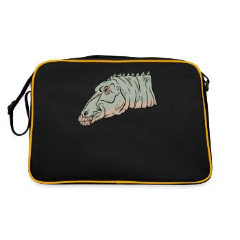Maiasaura Art Illustration Vintage Style - Sac Retro - noir/or - Dos