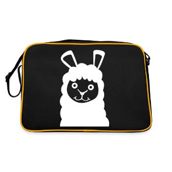 Alpaca funny Alpacas - Retro Tasche - Schwarz/Gold - Hinten