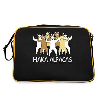 Haka Alpacas - Retro Tasche - Schwarz/Gold - Hinten