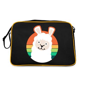 Alpacas Retro Alpaca - Retro Tasche - Schwarz/Gold - Hinten