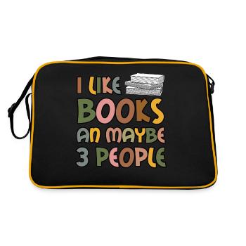 Reading Book Read Books Bookworm - Retro Bag - black/gold - Back