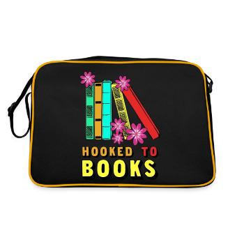 Book Read Books Bookworm Reading - Retro Bag - black/gold - Back