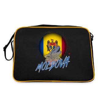 Moldawien - Retro Tasche - Schwarz/Gold - Hinten