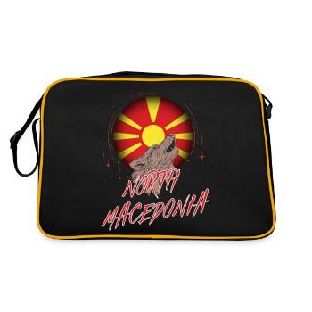 Nordmazedonien - Retro Tasche - Schwarz/Gold - Hinten