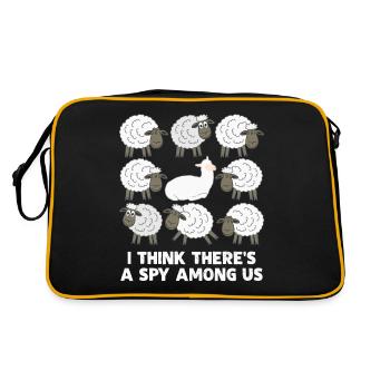 Alpaca Spy Sheep Alpacas - Retro Tasche - Schwarz/Gold - Hinten