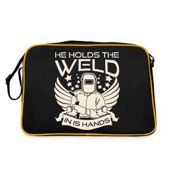 Welder Blacksmith Metalworker Metal Work - Retro Bag - black/gold - Back