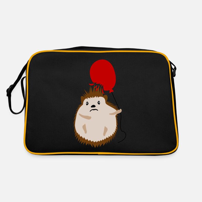 Hedgehog Red Balloon Hedgehogs Retro Tasche
