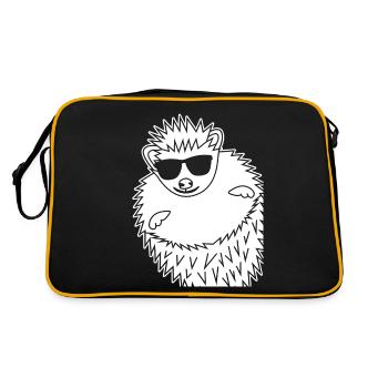 Hedgehog with Sunglasses Hedgehogs - Retro Bag - black/gold - Back