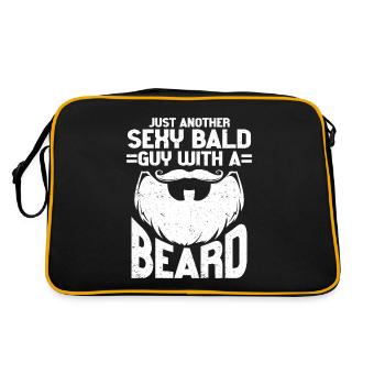 Bart Spruch Bärtiger Vater Ehemann Geschenk, Bart - Retro Tasche - Schwarz/Gold - Hinten