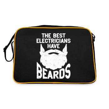 Bart Spruch Bärtiger Vater Ehemann Geschenk, Bart - Retro Tasche - Schwarz/Gold - Hinten
