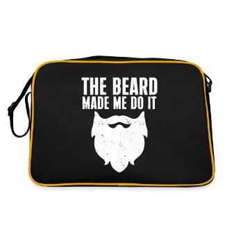 Bart Spruch Bärtiger Vater Ehemann Geschenk, Bart - Retro Tasche - Schwarz/Gold - Hinten