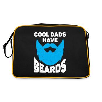 Bart Spruch Bärtiger Vater Ehemann Geschenk, Bart - Retro Tasche - Schwarz/Gold - Hinten