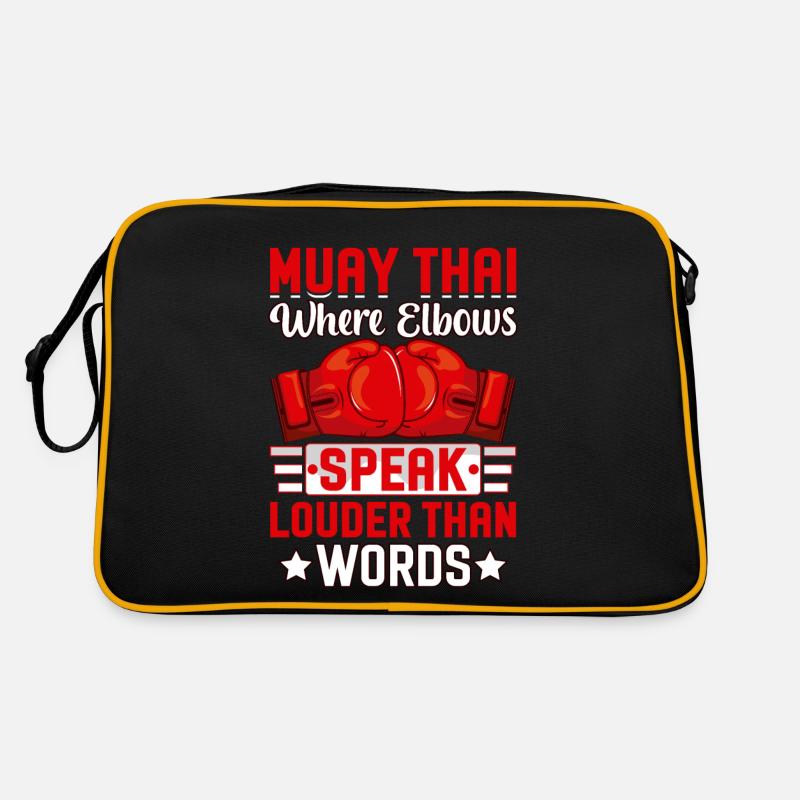 Muay Thai, wo die Ellbogen lauter sprechen als die Worte Retro Tasche