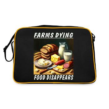 LES FERMES MEURENT LA NOURRITURE DISPARAÎT - Sac Retro - noir/or - Dos