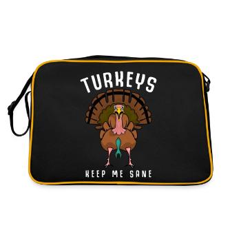 Turkeys Turkey Thanksgiving - Retro Bag - black/gold - Back
