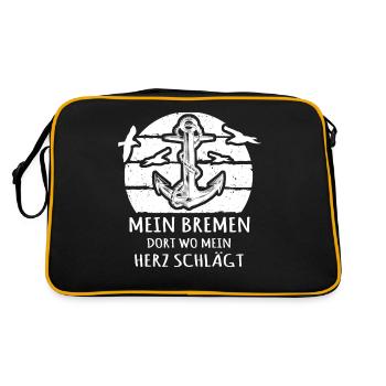 Bremen Bremer - Retro Tasche - Schwarz/Gold - Hinten
