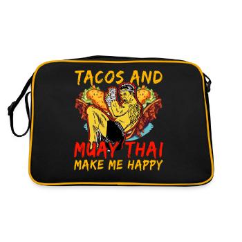 Tacos and Muay Thai make me happy - Retro Bag - black/gold - Back