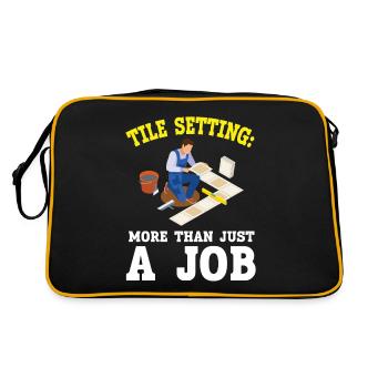 Carreleur Profession Carrelage Couche De Sol Carrelage - Sac Retro - noir/or - Dos