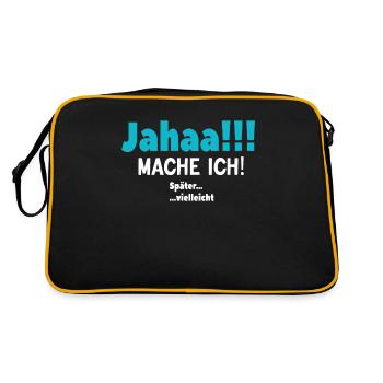 Verspäteter Ehrgeiz - Retro Tasche - Schwarz/Gold - Hinten