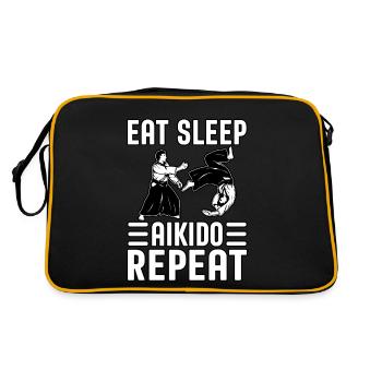 Eat Sleep Aikido Repeat - Retro Bag - black/gold - Back