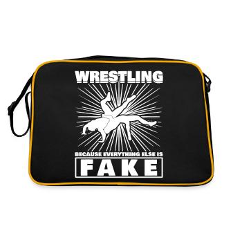Wrestler Fake Wrestling - Retro Tasche - Schwarz/Gold - Hinten