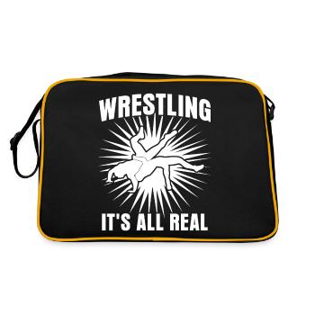 Wrestling Real Wrestler - Retro Tasche - Schwarz/Gold - Hinten
