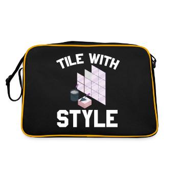 Carreleur Profession Carrelage Couche De Sol Carrelage - Sac Retro - noir/or - Dos