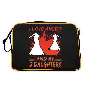 J’adore l’Aïkido et mes 2 filles - Sac Retro - noir/or - Dos