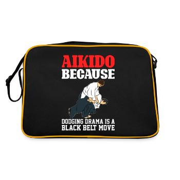 Aïkido parce que l’esquive du drame est un mouvement de ceinture noire - Sac Retro - noir/or - Dos