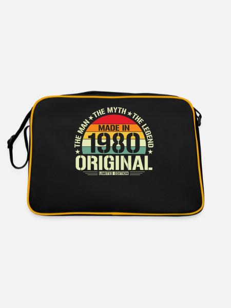 Vintage 1980 Birthday Retro Style - Retro Bag - black/gold - Back
