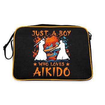 Just a Boy who loves Aikido - Retro Bag - black/gold - Back