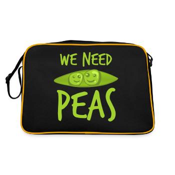 Pea Vegetarian Vegan Peas - Retro Bag - black/gold - Back
