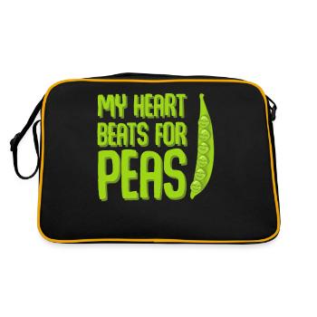 Pea Peas Vegan Vegetarian - Retro Bag - black/gold - Back