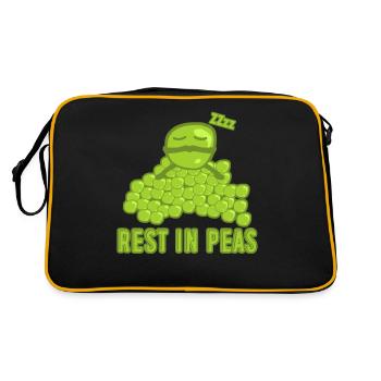 Pea Sleeping Vegetarian Vegan Peas - Retro Bag - black/gold - Back