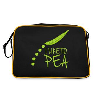 Pea Vegan Vegetarian Peas - Retro Bag - black/gold - Back