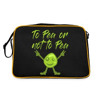 Pea Joke Vegetarian Vegan Peas - Retro Bag - black/gold - Back