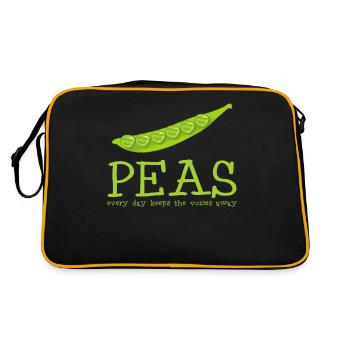 Vegetarian Vegan Peas Pea - Retro Bag - black/gold - Back