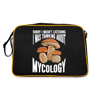 Champignon, Mycologie, Mycologue, Collectionneur - Sac Retro - noir/or - Dos