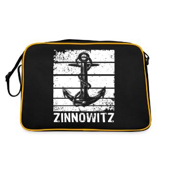 Zinnowitz - Retro Tasche - Schwarz/Gold - Hinten
