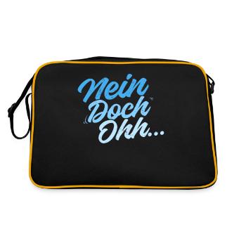 "Nein Doch Ohhh" Lustiger Sarkasmus Spruch - Retro Tasche - Schwarz/Gold - Hinten