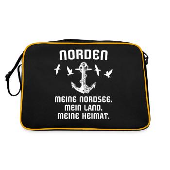 Norden Nordener Norddeutsche - Retro Tasche - Schwarz/Gold - Hinten