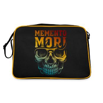 Memento Mori Stoïcisme Crâne Citation Philosophie - Sac Retro - noir/or - Dos