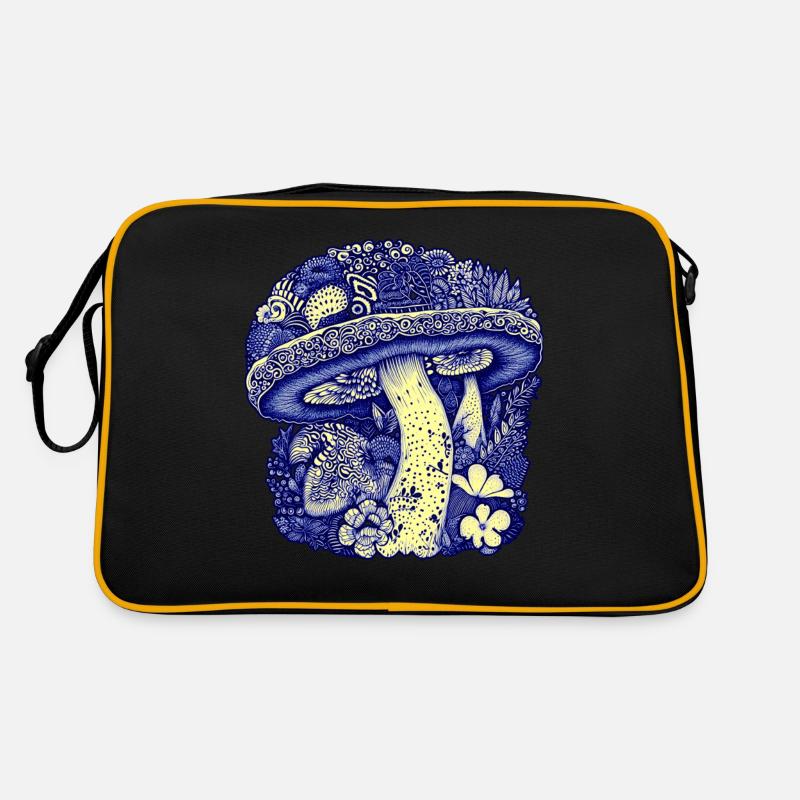 Fleuri champignon bleu Nature amant Floral Sac Retro