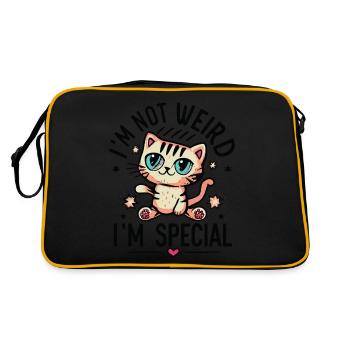 Je ne suis pas bizarre, je suis un chat mignon spécial - Sac Retro - noir/or - Dos