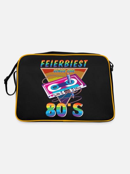 KASSETTE FEIERBIEST 80ER - Retro Tasche - Schwarz/Gold - Hinten