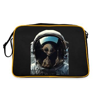 Astronaute hilarant drôle d’enlèvement extraterrestre - Sac Retro - noir/or - Dos