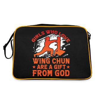 Les filles qui aiment le Wing Chun sont un cadeau de Dieu - Sac Retro - noir/or - Dos