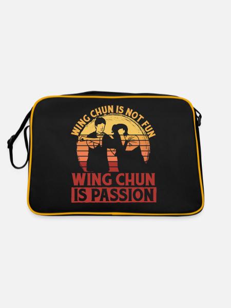 Wing Chun macht keinen Spaß Wing Chun ist Leidenschaft - Retro Tasche - Schwarz/Gold