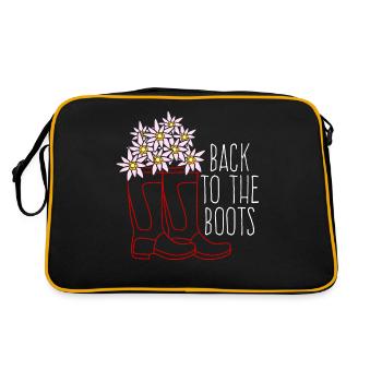 Red Rain Boots and Flowers - Retro Bag - black/gold - Back